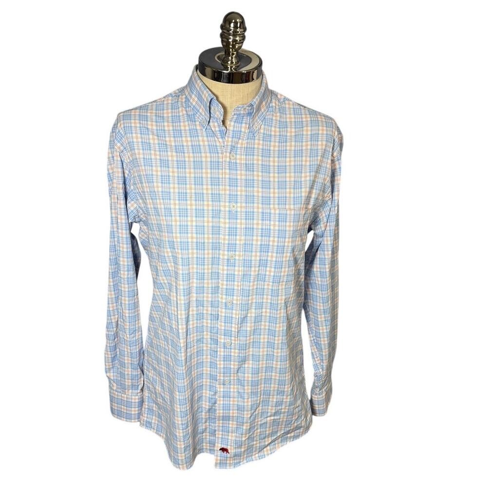 Onward Reseve Men's Nylon/Spandex Button Up Classic Fit Plaid Blue Size Small